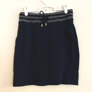 Lacoste Navy Blue Sporty Drawstring Thick Elastic Band Comfy Skirt - Size XS